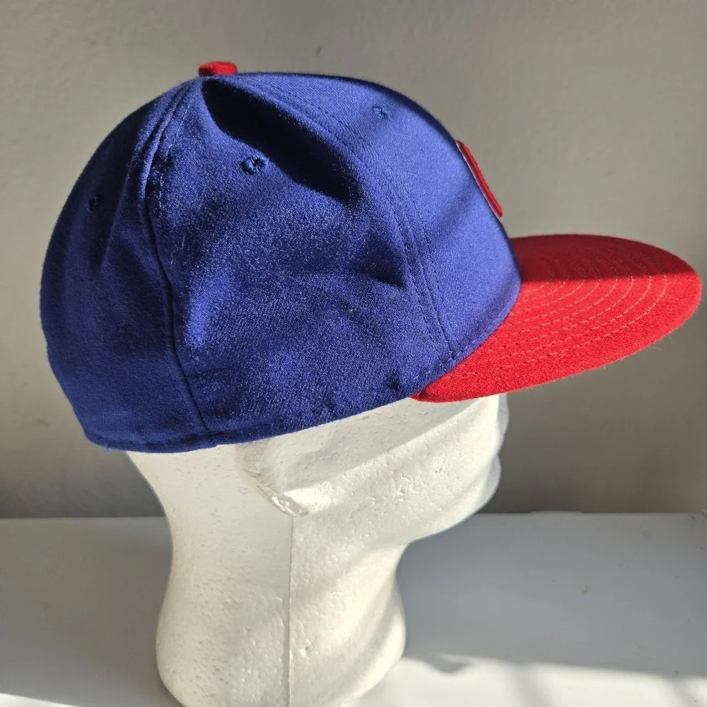 Chicago Cubs New Era 59Fifty Fitted Hat Cap Size 7¼‎ Blue Red Two Tone